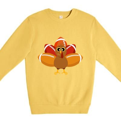 Turkey Football Thanksgiving Premium Crewneck Sweatshirt