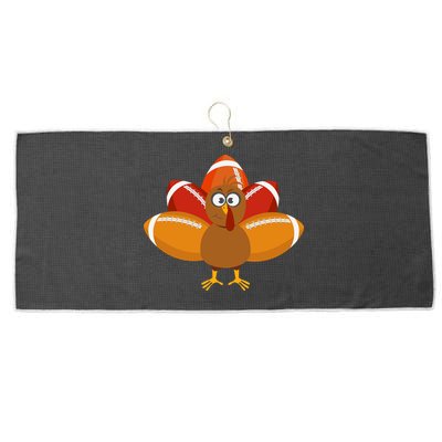 Turkey Football Thanksgiving Large Microfiber Waffle Golf Towel