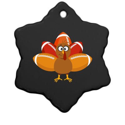 Turkey Football Thanksgiving Ceramic Star Ornament