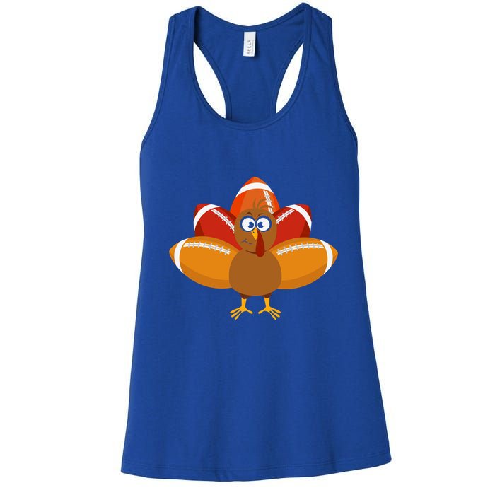 Turkey Football Thanksgiving Women's Racerback Tank