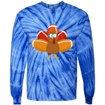 Turkey Football Thanksgiving Tie-Dye Long Sleeve Shirt