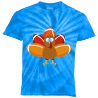 Turkey Football Thanksgiving Kids Tie-Dye T-Shirt