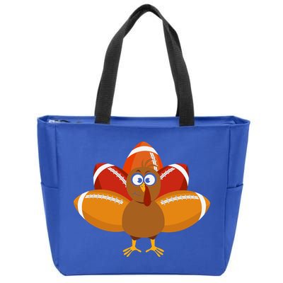 Turkey Football Thanksgiving Zip Tote Bag