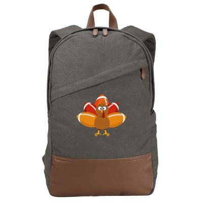 Turkey Football Thanksgiving Cotton Canvas Backpack