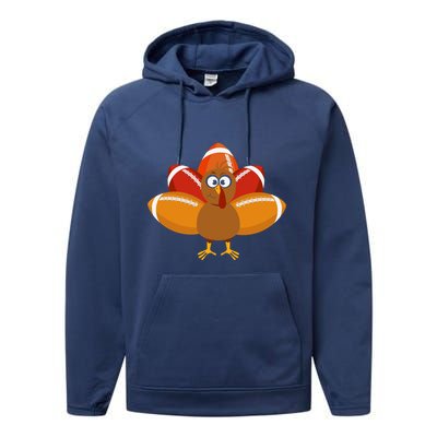 Turkey Football Thanksgiving Performance Fleece Hoodie