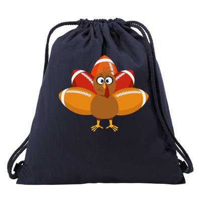 Turkey Football Thanksgiving Drawstring Bag