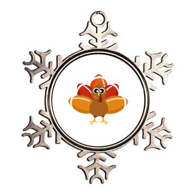 Turkey Football Thanksgiving Metallic Star Ornament