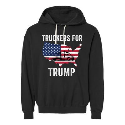 Truckers For Trump 2024 Maga Trump Lovers Election 2024 I Stand With Trump Garment-Dyed Fleece Hoodie