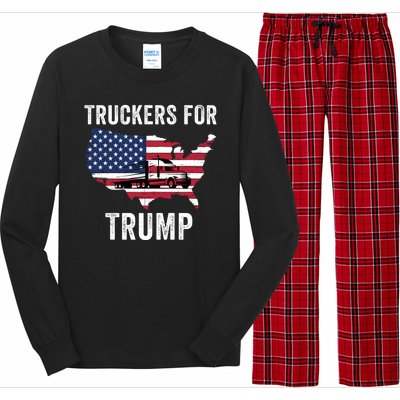 Truckers For Trump 2024 Maga Trump Lovers Election 2024 I Stand With Trump Long Sleeve Pajama Set