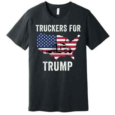 Truckers For Trump 2024 Maga Trump Lovers Election 2024 I Stand With Trump Premium T-Shirt