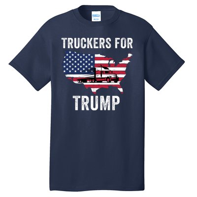 Truckers For Trump 2024 Maga Trump Lovers Election 2024 I Stand With Trump Tall T-Shirt