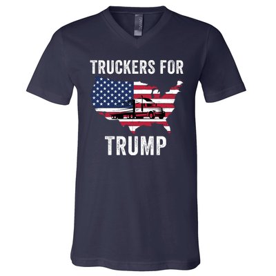 Truckers For Trump 2024 Maga Trump Lovers Election 2024 I Stand With Trump V-Neck T-Shirt