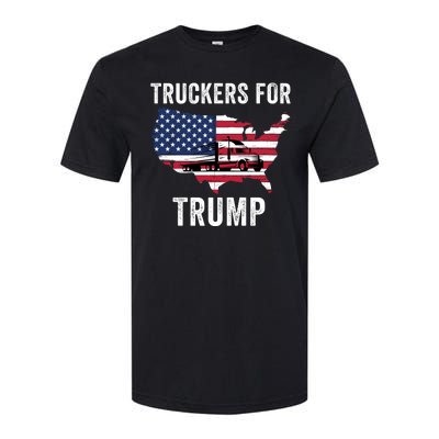 Truckers For Trump 2024 Maga Trump Lovers Election 2024 I Stand With Trump Softstyle CVC T-Shirt