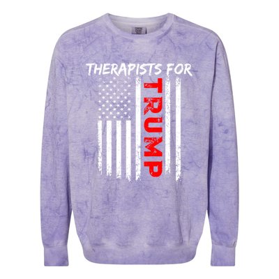 Therapists For Trump Take America Back Gift Colorblast Crewneck Sweatshirt