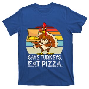 Turkey Funny Thanksgiving Save Turkeys Eat Pizza T-Shirt