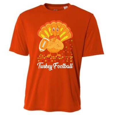 Turkey Football Turkey Football Ball Thanksgiving Sports Funny Gift Cooling Performance Crew T-Shirt