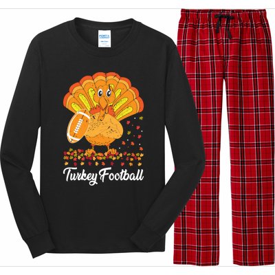 Turkey Football Turkey Football Ball Thanksgiving Sports Funny Gift Long Sleeve Pajama Set