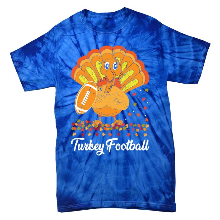 Turkey Football Turkey Football Ball Thanksgiving Sports Funny Gift Tie-Dye T-Shirt