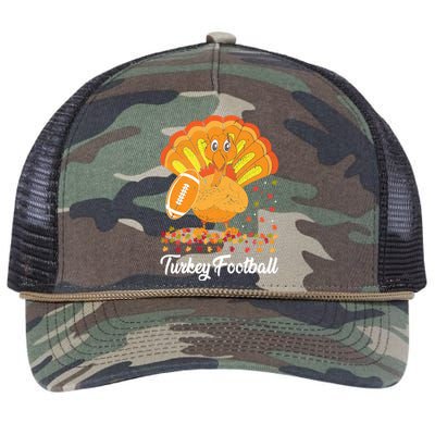 Turkey Football Turkey Football Ball Thanksgiving Sports Funny Gift Retro Rope Trucker Hat Cap