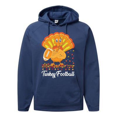 Turkey Football Turkey Football Ball Thanksgiving Sports Funny Gift Performance Fleece Hoodie