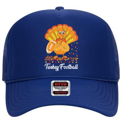 Turkey Football Turkey Football Ball Thanksgiving Sports Funny Gift High Crown Mesh Back Trucker Hat