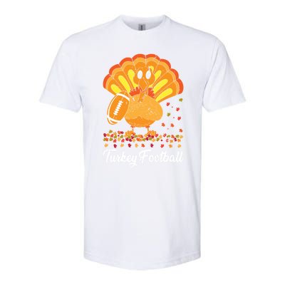 Turkey Football Turkey Football Ball Thanksgiving Sports Funny Gift Softstyle CVC T-Shirt