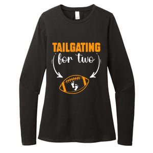 Tailgating For Two Football Thanksgiving Pregnancy Reveal Womens CVC Long Sleeve Shirt