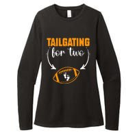 Tailgating For Two Football Thanksgiving Pregnancy Reveal Womens CVC Long Sleeve Shirt