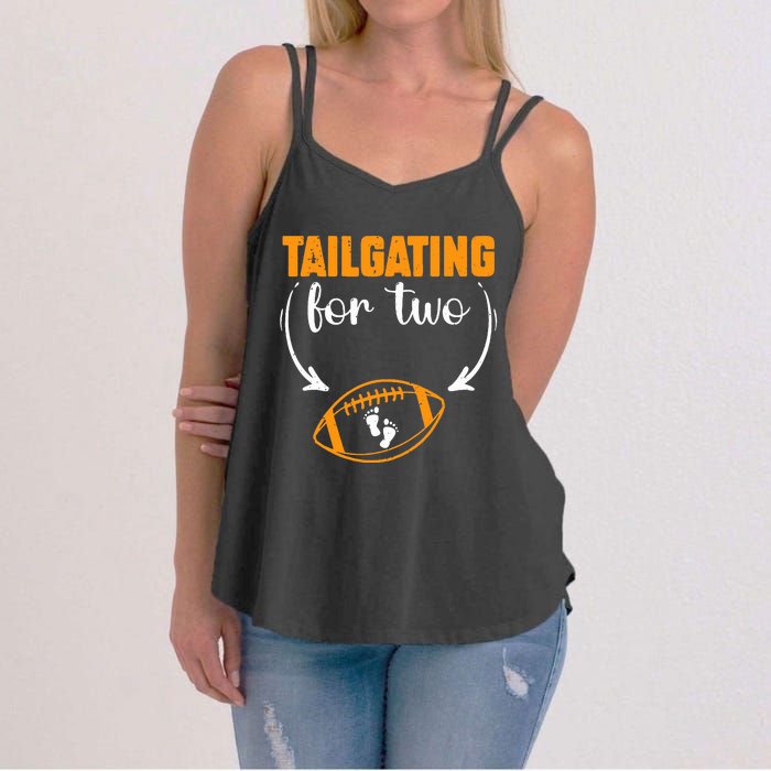 Tailgating For Two Football Thanksgiving Pregnancy Reveal Women's Strappy Tank