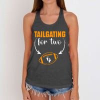 Tailgating For Two Football Thanksgiving Pregnancy Reveal Women's Knotted Racerback Tank