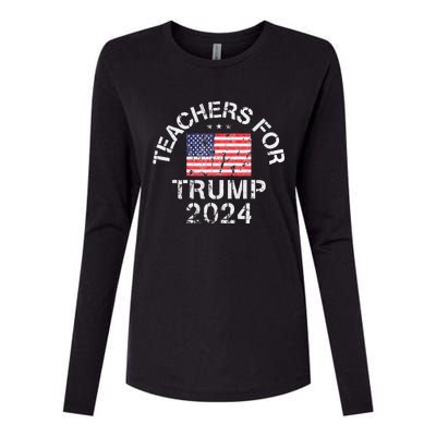 Teachers For Trump 2024 Womens Cotton Relaxed Long Sleeve T-Shirt