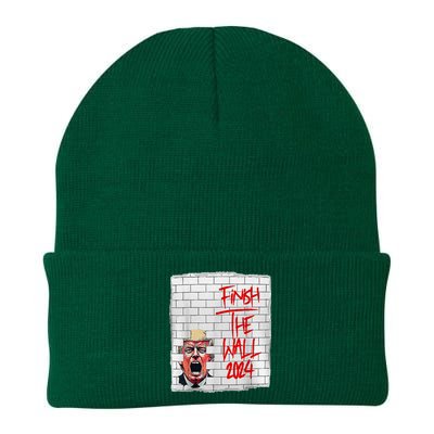 Trump Finish The Wall 2024 Knit Cap Winter Beanie