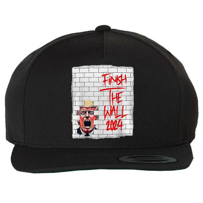 Trump Finish The Wall 2024 Wool Snapback Cap