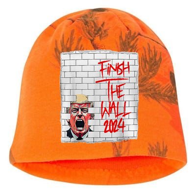 Trump Finish The Wall 2024 Kati - Camo Knit Beanie