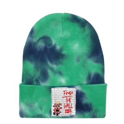 Trump Finish The Wall 2024 Tie Dye 12in Knit Beanie