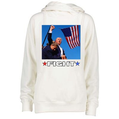 Trump Fight Womens Funnel Neck Pullover Hood