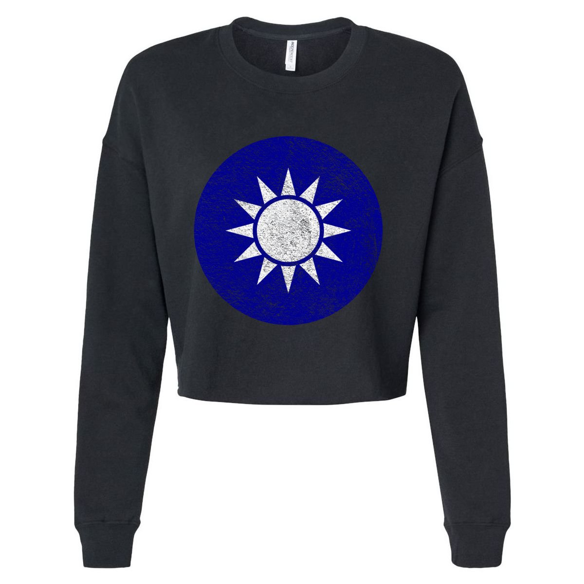 Taiwan Flag Taiwanese Emblem Roundel Taipei Gift Cropped Pullover Crew
