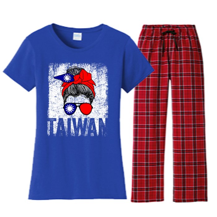 Taiwan Flag Taiwanese Retro Vintage Cute Meaningful Gift Women's Flannel Pajama Set