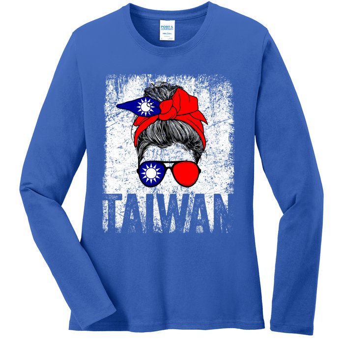 Taiwan Flag Taiwanese Retro Vintage Cute Meaningful Gift Ladies Long Sleeve Shirt