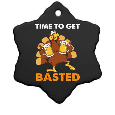 Thanksgiving Funny Turkey Time To Get Basted Great Gift Ceramic Star Ornament