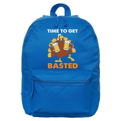 Thanksgiving Funny Turkey Time To Get Basted Great Gift 16 in Basic Backpack