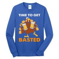 Thanksgiving Funny Turkey Time To Get Basted Great Gift Tall Long Sleeve T-Shirt