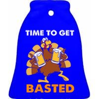 Thanksgiving Funny Turkey Time To Get Basted Great Gift Ceramic Bell Ornament