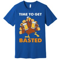 Thanksgiving Funny Turkey Time To Get Basted Great Gift Premium T-Shirt