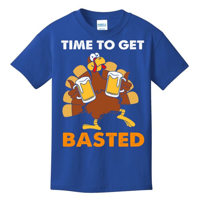 Thanksgiving Funny Turkey Time To Get Basted Great Gift Kids T-Shirt