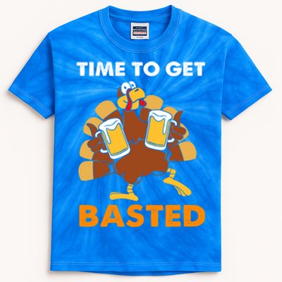 Thanksgiving Funny Turkey Time To Get Basted Great Gift Kids Tie-Dye T-Shirt