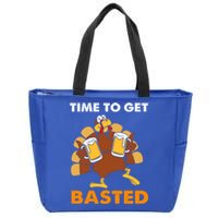 Thanksgiving Funny Turkey Time To Get Basted Great Gift Zip Tote Bag