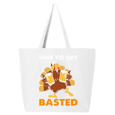 Thanksgiving Funny Turkey Time To Get Basted Great Gift 25L Jumbo Tote