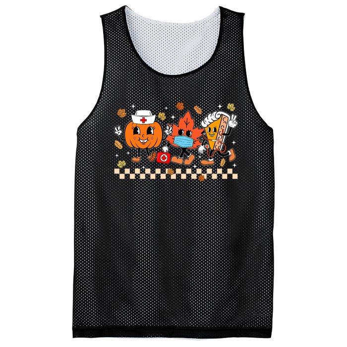 Thanksgiving Fall Thankful Nurse Pumpkin Pie Nursing Student Mesh Reversible Basketball Jersey Tank