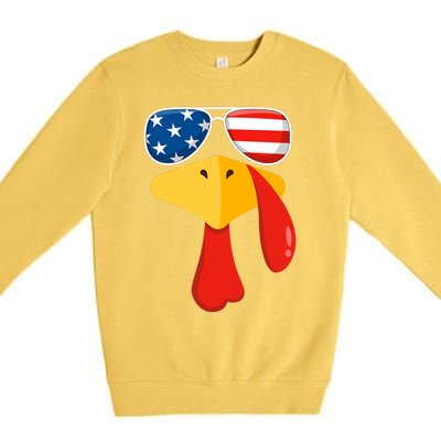 Turkey Face Thanksgiving Matching Outfit Family Gobble Funny Premium Crewneck Sweatshirt